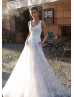 Beaded Ivory Lace Wedding Dress With Side Pockets